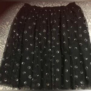 Elegant Black Sequin Skirt Size XL